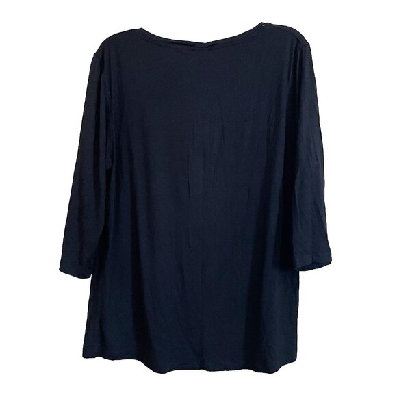 RipSkirt Hawaii Black Top XL Beach Vacation Scoop Neck 3/4 Sleeves - Picture 2 of 7